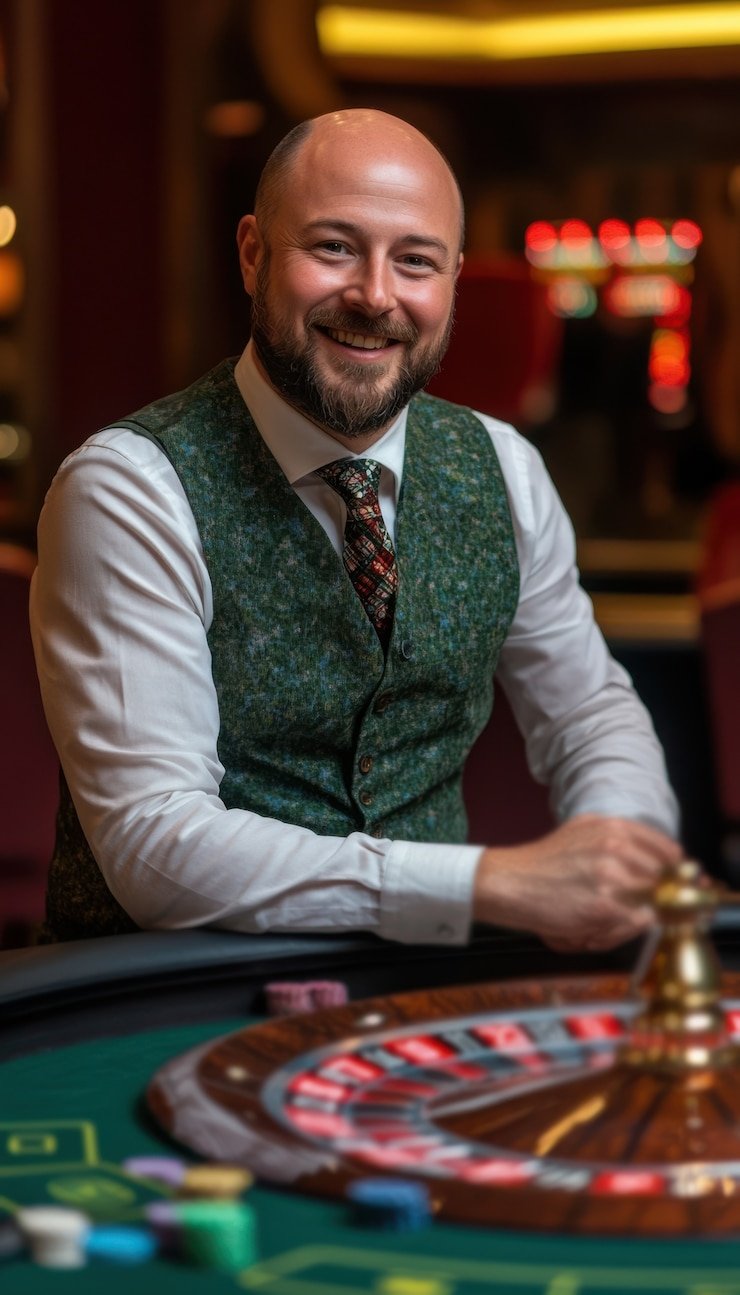 Luxurious Macau-inspired casino entertainment interface with golden accents